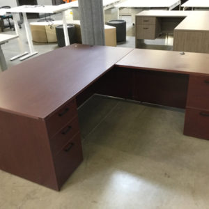 l shape desk mahogany