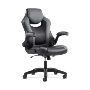 Sadie Racing Gaming Computer Chair- Black and Gray Leather